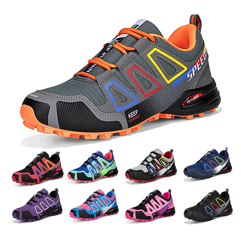 Unisex Outdoor Hiking Shoes Lace-Up Non-Slip Lightweight Men Tactical Training Sports Shoes Women Lockless Casual Cycling Shoes