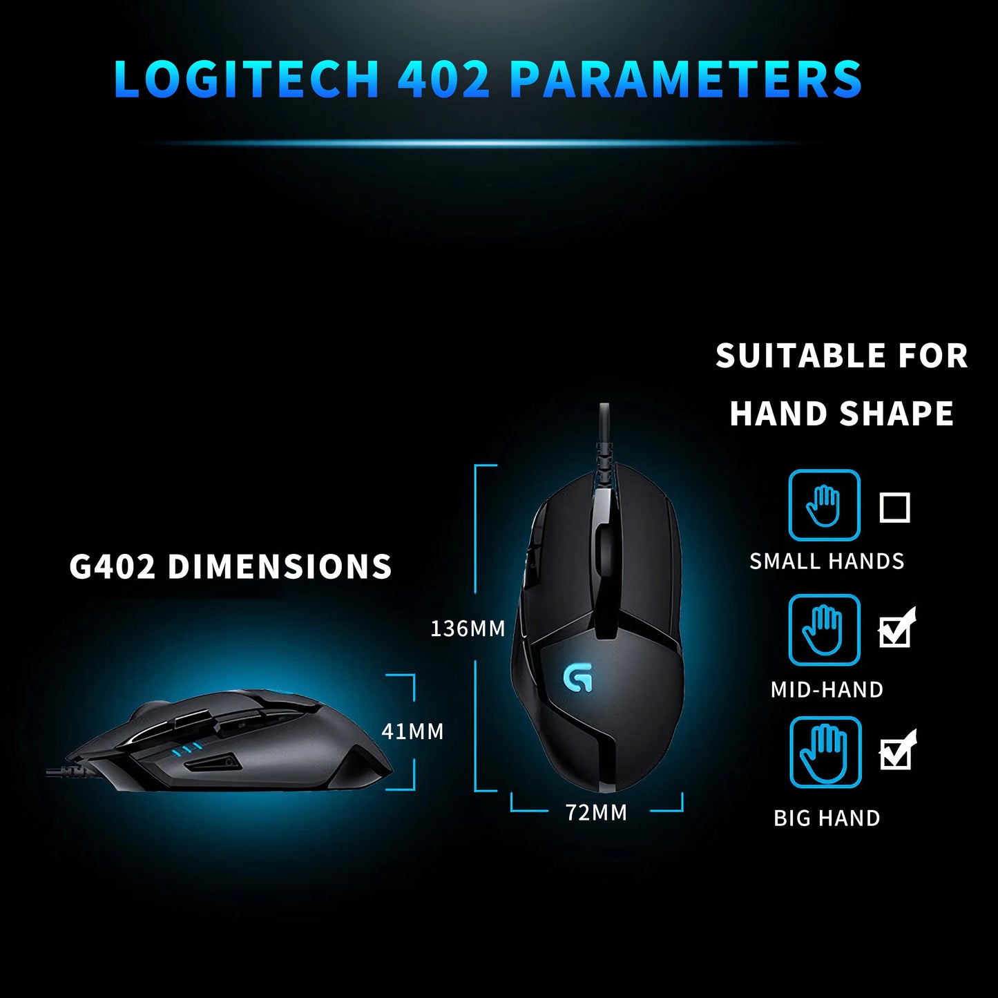 Logitech (G) G402 ratón gaming con cable para e-sports, ratón mecánico con programación de macros, CSGO, Eating Chicken, competitivo para ordenador
