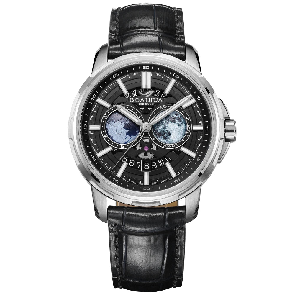 Reloj mecánico automático para hombre BORIAGE (BOAIJIUA), diseño original, resistente al agua, luminoso