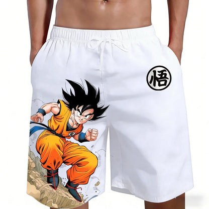 Hot Sale New Hot Sale Dragon Ball Goku Kanji Symbol Anime Print Shorts Casual Loose High-quality Trendy Graphic Summer Quick Dry