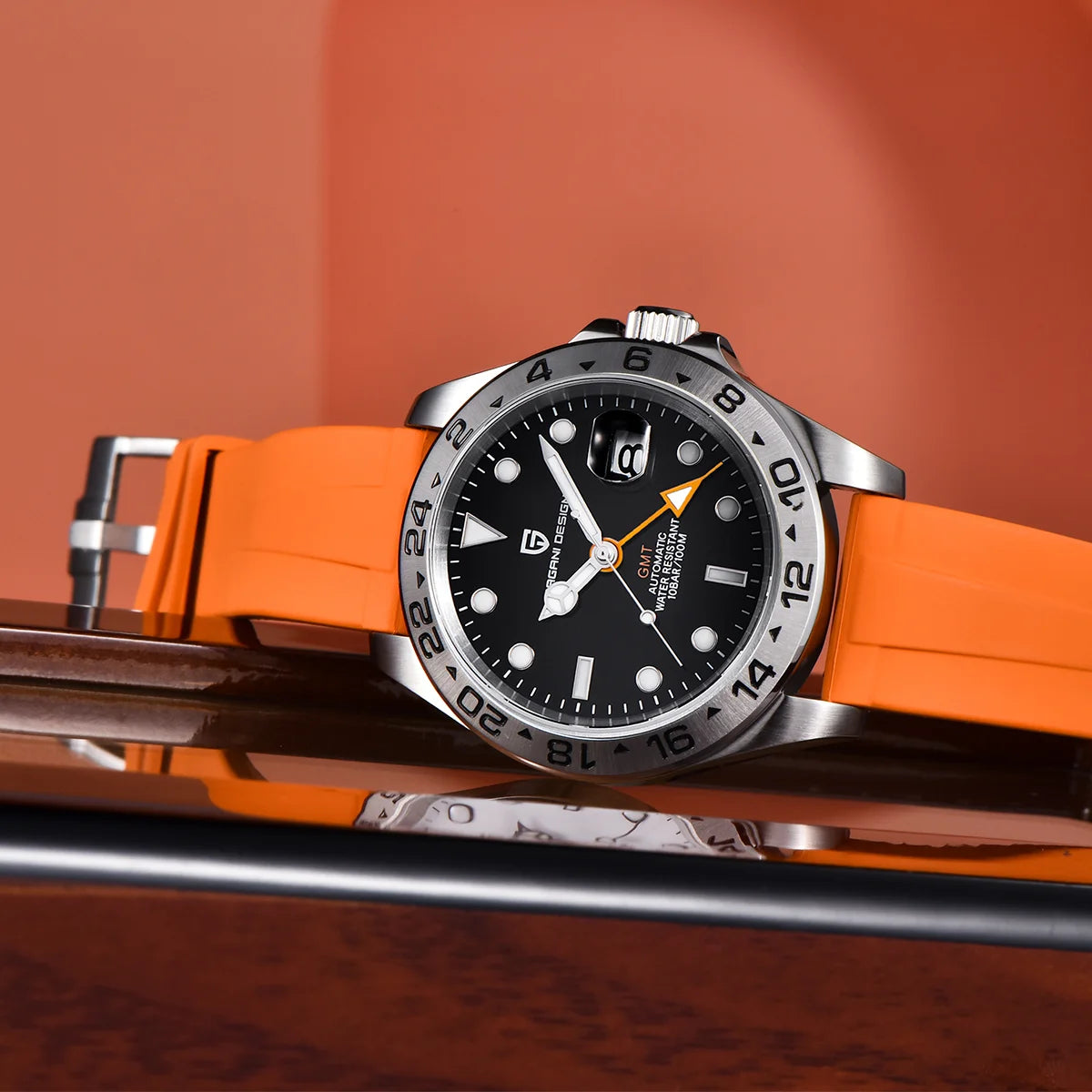 Pagani Design 2026 New Men's Diver Watch 42mm Sapphire Automatic Mechanical GMT Watch 100m Waterproof PD1682