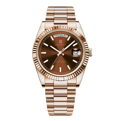 Luxuriöse Corgeut 36MM Herrenuhr ST1644 Automatische mechanische Armbanduhr mit Saphirglas Relogio Masculino 10BAR Day Swim Dress Watch