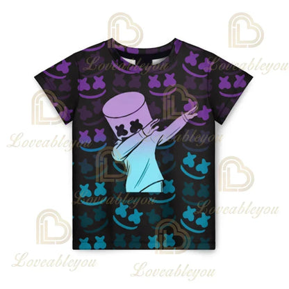 T-shirt estiva Fortnite per adulti e bambini con stampa digitale 3D, vestibilità ampia, taglie grandi, maniche corte