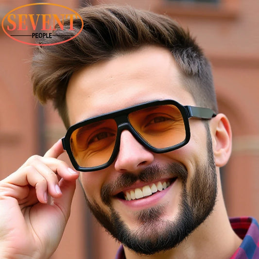 Classic Oversized Square Sunglasses Men 2026 Luxury Brand Trendy Metal Big Frame Goggles Eyewear Stylish Sun Glasses For Ladies