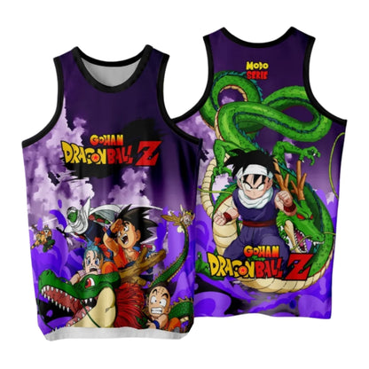2026 Summer Basketball Vest 9000 Vegeta Battle Suit Dragon Ball Z Anime Tank Top Men's Cosplay Print Gym T-shirt Casual Kid Y2k