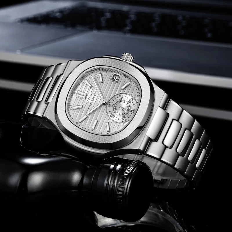 DIDUN TOP New Men Quartz Watches Sport Business Luxury Brand Stainless Steel Male Fashion Nautilus Wrist Clock Dropshipping
