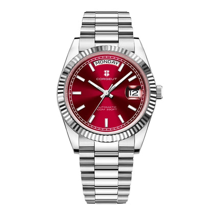 Luxuriöse Corgeut 36MM Herrenuhr ST1644 Automatische mechanische Armbanduhr mit Saphirglas Relogio Masculino 10BAR Day Swim Dress Watch