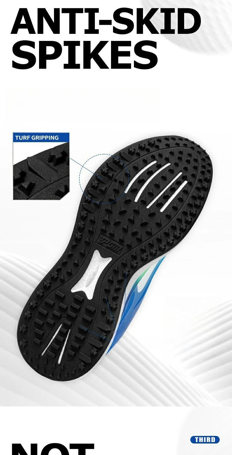 PGM Men's Golf Shoes with Ultra Soft Sole, Knob Shoelaces, Breathable, Anti-Slip Outdoor Sports Sneakers XZ412