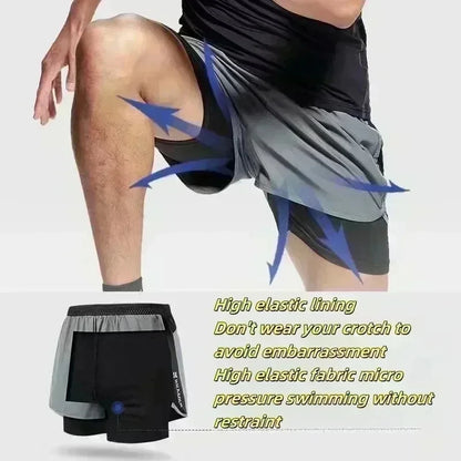 Vegeta Dragon Ball Summer Men Women Fitness 2025 Double-layer Fake Two-piece Loose Sports Training Running Shorts Casual Pants