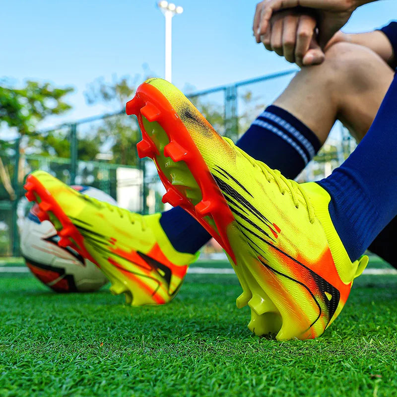 Chaussures de Football professionnelles à fond FG pour hommes, chaussures d'entraînement confortables et durables pour adultes, chaussures de Football à lacets pour adolescents