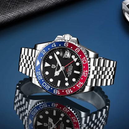 2026 Nuovo PAGANI DESIGN Orologio meccanico di lusso da uomo in acciaio inossidabile GMT Top Brand Vetro zaffiro Orologio da uomo