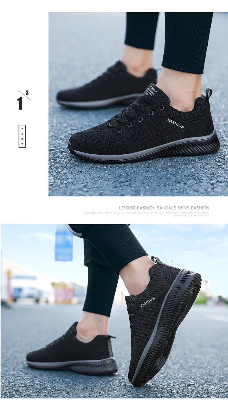 Atmungsaktive leichte Herren-Laufschuhe – bequeme Casual-Schuhe, Outdoor-Slipper und Walking-Sneaker