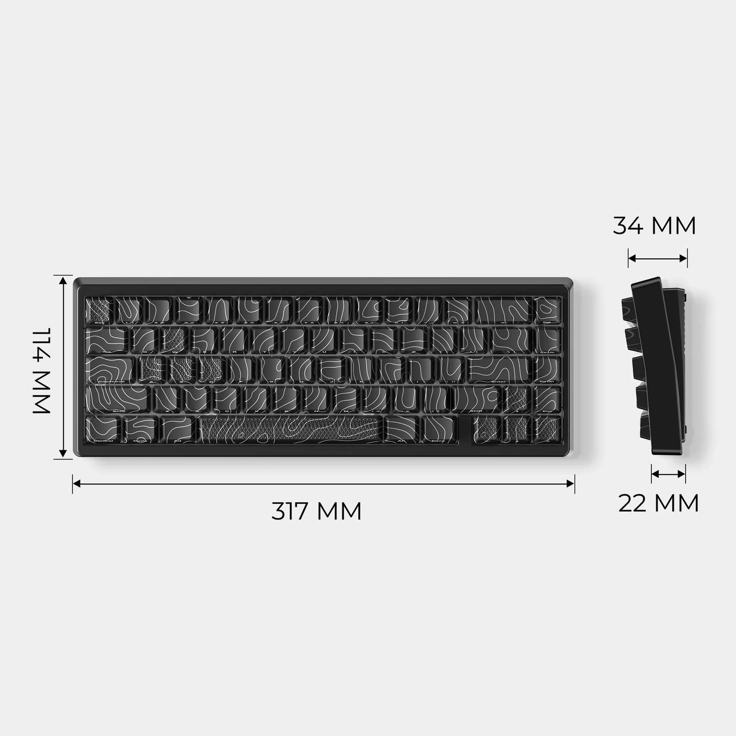 Teclado mecânico XVX M67 JadeStone com teclas IMD-Tech, hot-swappable, gasket, tri-mode, RGB personalizado, sem fios, 65%