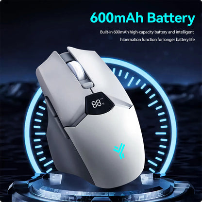 Mouse Bluetooth wireless con display digitale della batteria, mouse ergonomico silenzioso per PC, laptop e gaming, 2.4G/Bluetooth 5.0