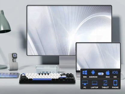EPOMAKER TH85 80% QWERTY ANSI Layout VIA Gasket Hot-Swap Wired/2.4Ghz/BT5.0 Wireless Mechanical Keyboard for Office/Gaming