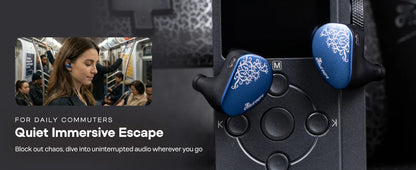 Auriculares HiFi IEM Linsoul Kiwi Ears Cadenza II con driver dinámico de titanio de 10mm, KARS 2.0 y cable desmontable