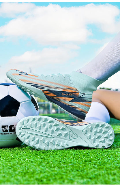 Nouvelles chaussures de football pour hommes, chaussures de match montantes, chaussures de futsal de haute qualité, chaussures de football d'intérieur antidérapantes, baskets d'extérieur, crampons pour gazon, meilleures v