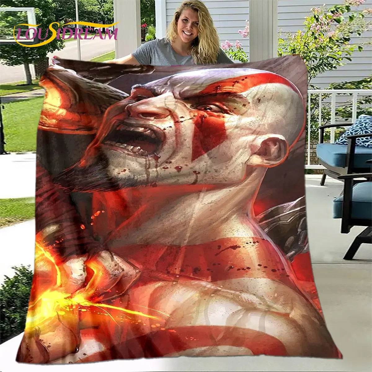 God of War Game Gamers Soft Plush Blanket,Flannel Blanket Throw Blanket for Living Room Bedroom Bed Sofa Picnic Cover Bettdecke