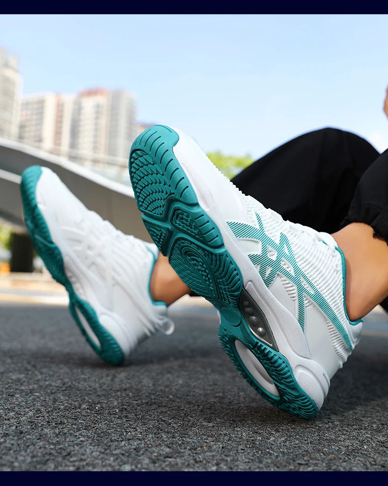 Men and Women Badminton Shoes Table Tennis Shoes for Volleyball Handball Sports Sneakers Anti-Skid Mesh Breathable Field Training