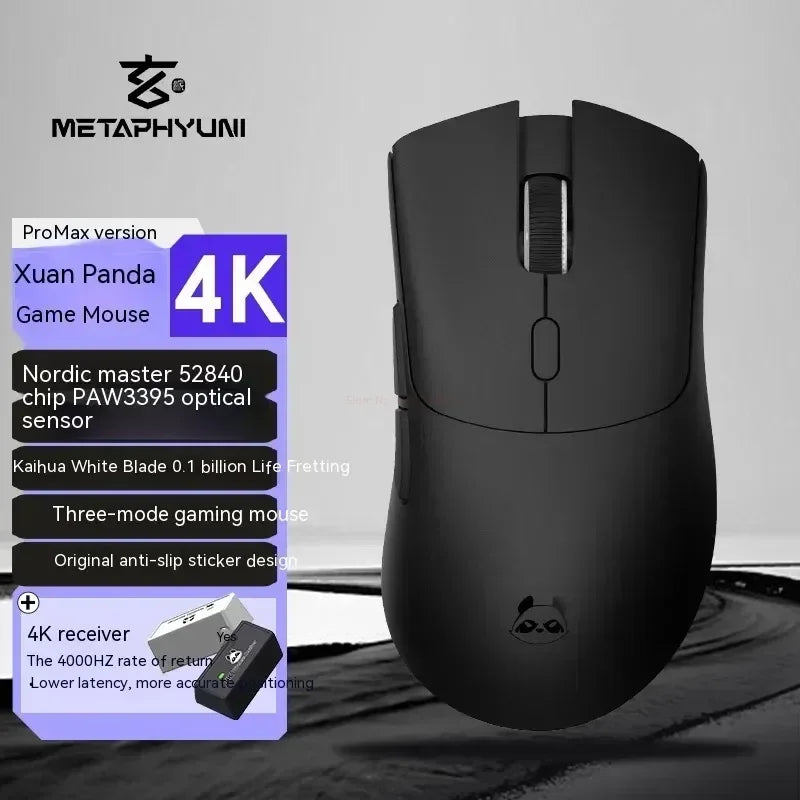 Bezdrôtová myš Metaphyuni Metapanda P1 Pro Max Paw3395L s nízkou latenciou, ľahká e-športová herná myš, ergonomická myš pre PC hráčov, darček