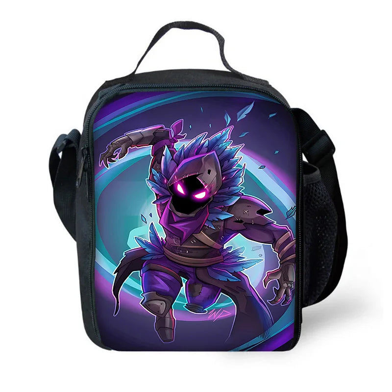 Saco térmico infantil F-FortniteS de grande capacidade para menino e menina, lancheira térmica reutilizável para estudante, piquenique e atividades ao ar livre