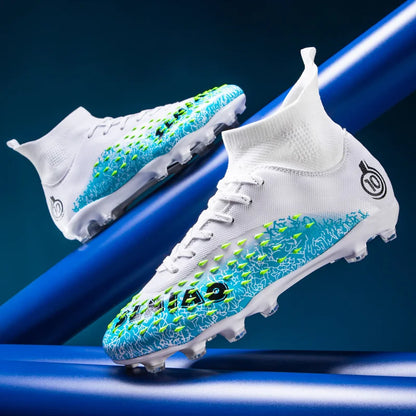1 paire de chaussures de football pour hommes, résistantes à l'usure, antidérapantes, avec crampons longs et courts, idéales pour les matchs sur gazon extérieur, pour étudiants et adultes