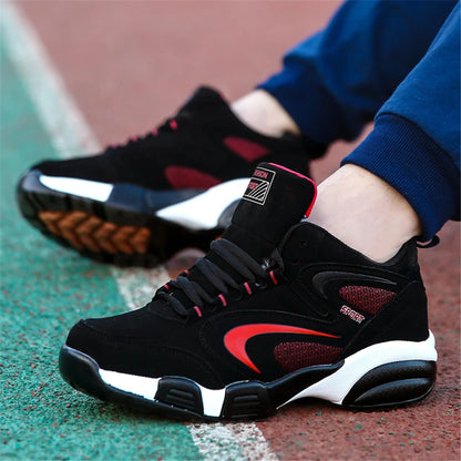 Sneakers da uomo taglie forti con color block di tendenza, comode, antiscivolo, con lacci, scarpe casual resistenti per attività outdoor maschili