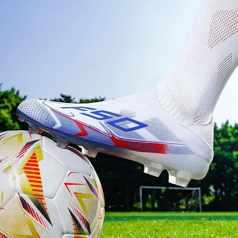 Nouvelles Chaussures de Football pour Hommes – Crampons d'Extérieur pour Entraînement sur Gazon – Baskets Mi-Montantes Légères Antidérapantes de Haute Qualité – Meilleures Ventes