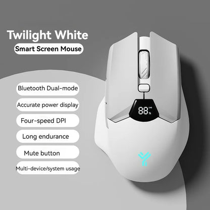Ratón inalámbrico Bluetooth 2.4G con pantalla de visualización, batería de gran capacidad de 600mAh y botones de tono luminoso para gaming y oficina
