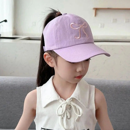 Fashion Kids Baseball Caps for Boys Girls Sun Hat Hollow High Ponytail Caps Children Sunshade Baseball Caps for age 4-12 Years