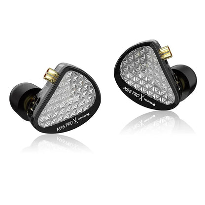 Auriculares intrauditivos KZ AS16 PRO X HiFi In-Ear Monitor – auriculares con cable con micrófono y 8 drivers de armadura balanceada
