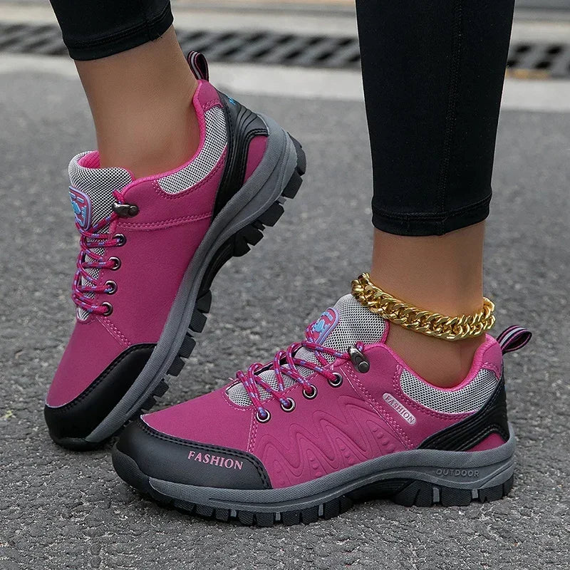 Zapatillas de senderismo para mujer, calzado deportivo outdoor antideslizante, cómodo para caminar, escalar y hacer jogging