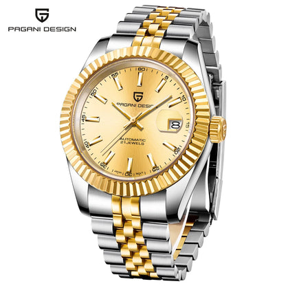 Relojes PAGANI DESIGN 2026 nuevos de lujo en oro y plata, relojes mecánicos para hombre, acero inoxidable, cristal de zafiro, reloj automático