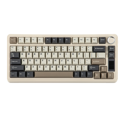Teclado Mecânico Sem Fios EPOMAKER X AULA EA75 MAX 75% Layout ANSI US Hot-Swap Gasket com Fios/BT/2.4GHz com Ecrã e Botão Rotativo