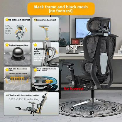 Sedia ergonomica minimalista portatile con braccioli 10D, sedia per computer, sedia da ufficio, sedia da studio e sedia gaming, resistente e durevole Gravity