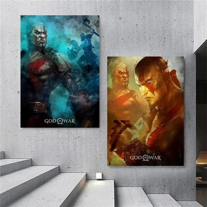 Canvas Painting Posters and Prints Wall Art Anime Pop Game God of War Ragnarok Poster Aesthetics Kratos Gaming