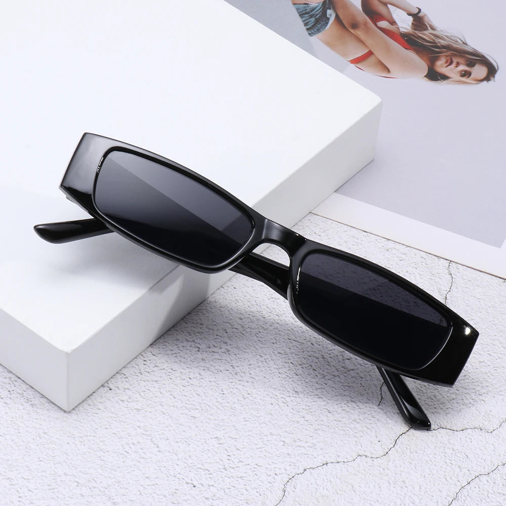 Small Rectangle Sunglasses Women Men Retro Narrow Frame Leopard Vintage Square Sun Glasses Female Punk Cat Eye Eyewear Oculos