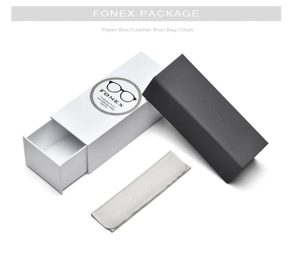 FONEX Titanium Rimless Sunglasses Men Austria Ultralight Frameless Square Polarized Sun Glasses for Women Japanese Shades 85694