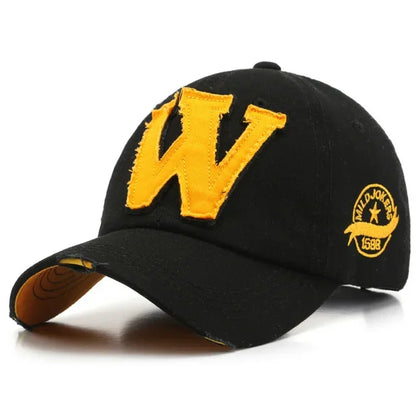 Women Men's Baseball Caps Letters W Embroidery Snapback Hip Hop Hat Adjustable Cotton Gorras Unisex Outdoor Casual Male Dad Hats