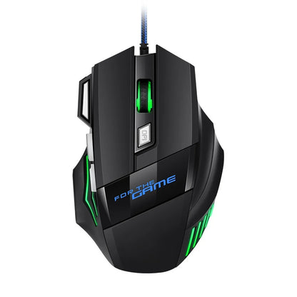 Ratón gaming con cable USB G6, 7 botones con rueda de desplazamiento, 5500DPI ajustables, óptico y ergonómico, para e-sports, portátil, PC y Xiaomi