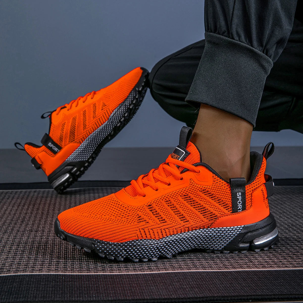Men's Running Shoes, Lightweight Breathable Jogging Sport Shoes, Male Lace-up Fashion Comfort Non-Slip Casual Sneakers for Men