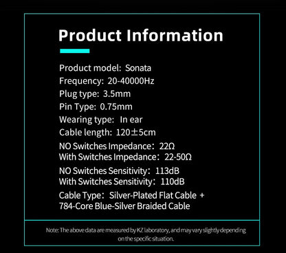 KZ Sonata 28BA Units Upgraded HIFI Headphones On-ear tunable balanced armature unit Wired gaming headphones