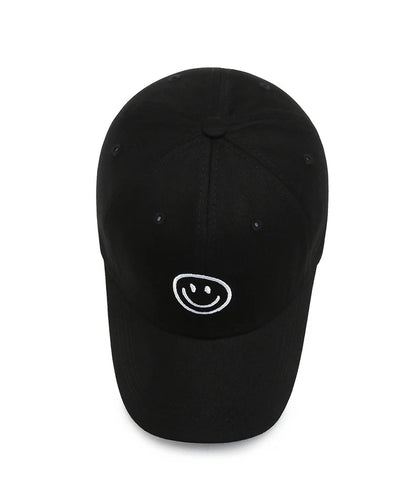 Four Seasons Cap, Polyester Cotton Embroidered Smiley, Lesbial Baseball Cap, Sunscreen Breathable Hat