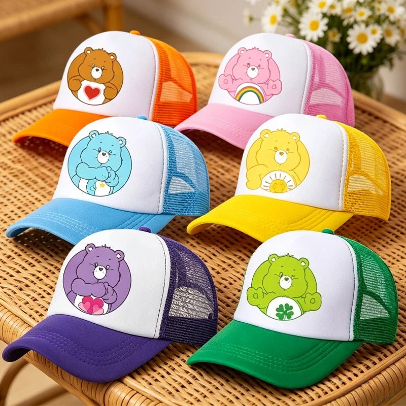 Anime Care Bears Baseball Cap Girls Women New Outdoor Sports Sun Hat Summer Breathable Mesh Sunbonnet Kids Adult Headgear Gift