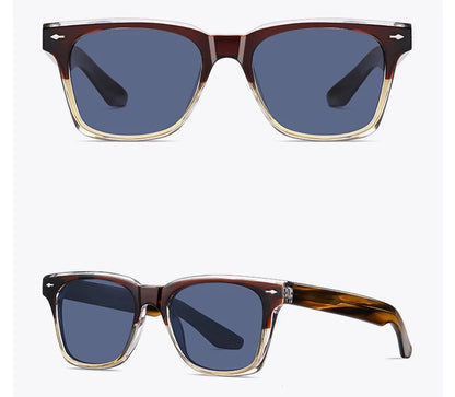 Swanwick TR90 retro polarized sunglasses men acetate square sun glasses for women unisex UV400 grey black European style