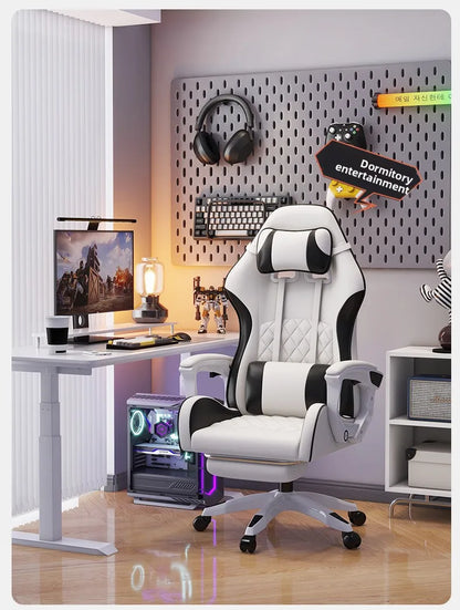 Férfi e-sport szék, kényelmes hosszan tartó üléshez, dönthető számítógépes szék pihenéshez, háttámla