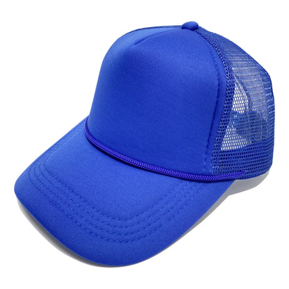 5 panel Trucker Caps Men Women Plain Blank Foam Mesh Baseball Cap With Rope Summer Breathable Outdoor Sport Sun Visor Hats