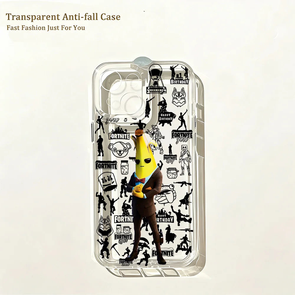 Hot Game Fortnite Phone Case for iPhone 17e 17 16 16e 15 14 13 12 11 Mini Pro Max X XR XS Max 7 8 Air Plus Clear Back Cover