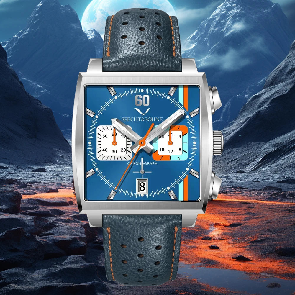 Specht&Sohne 2025 New Men's Watches Quartz Sport Watch Stainless Steel Leather Strap Japan Miyota VK63 Chronograph