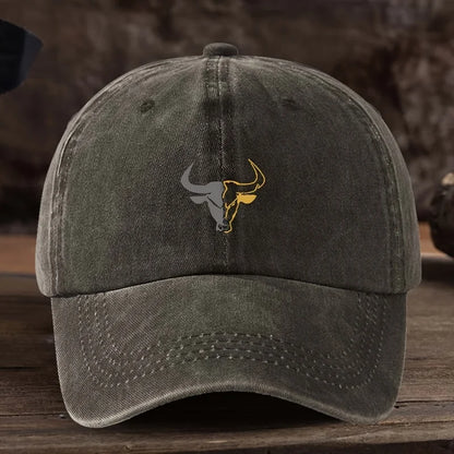 Fashionable Bull Head Printed Baseball Hat Multi functional Outdoor Leisure Fishing Hat Travel Sunshade Duck billed Hat
